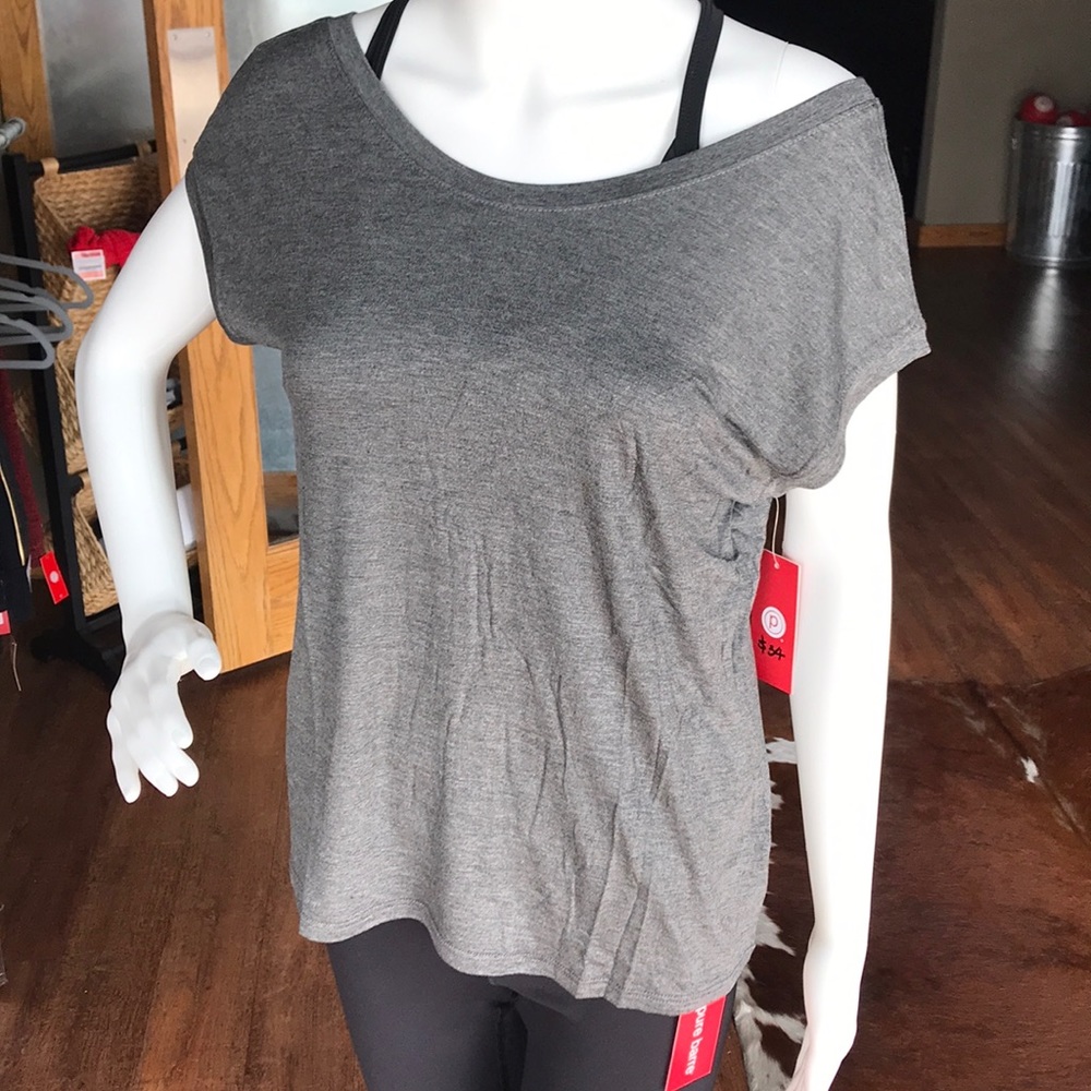Grey scoop back T